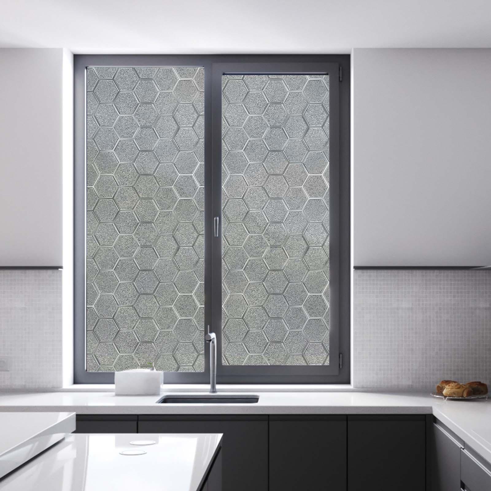 3D Privacy Window Film Static Cling Decorative Frosted Stained for Home Decor Kitchen