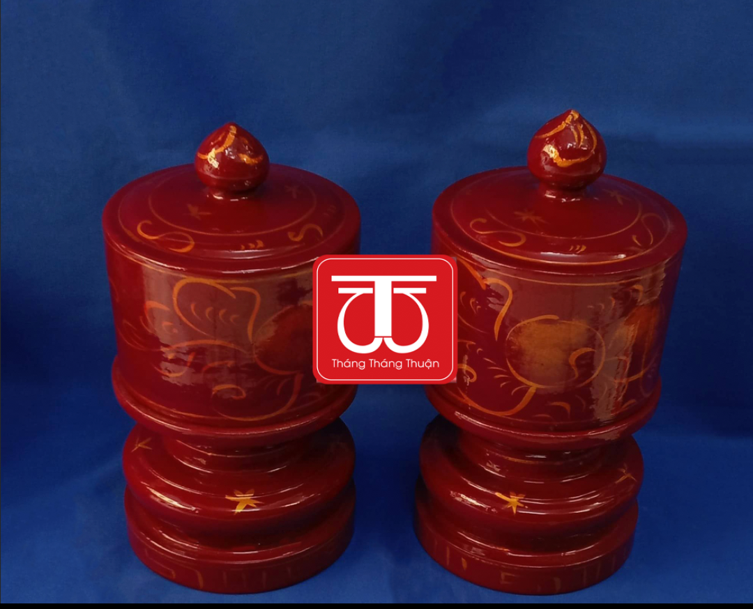 BỘ 2 ĐÀI GỖ SƠN VẼ PHI 10,12,14CM
