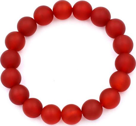 Vòng đeo tay Thạch Anh Đỏ Mờ 10 ly - hợp mệnh Hỏa, mệnh Thổ - Size vừa