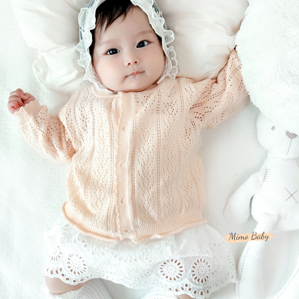 Áo cardigan len mỏng cho bé gái mùa thu đông siêu dễ thương Mimo Baby QA53