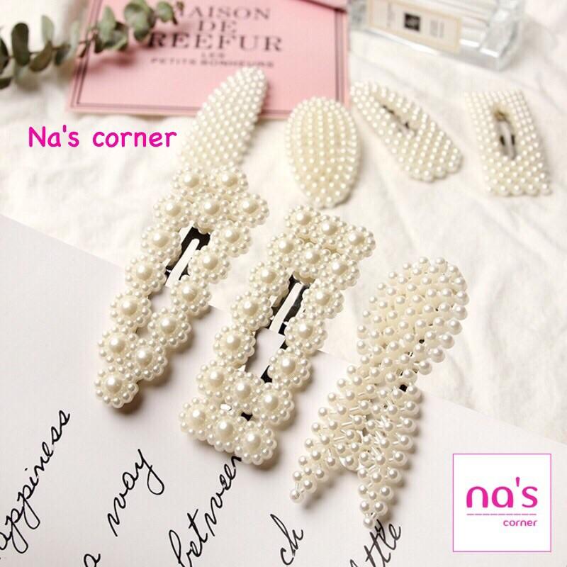 Kẹp tóc mái nhựa giả ngọc trai dễ thương