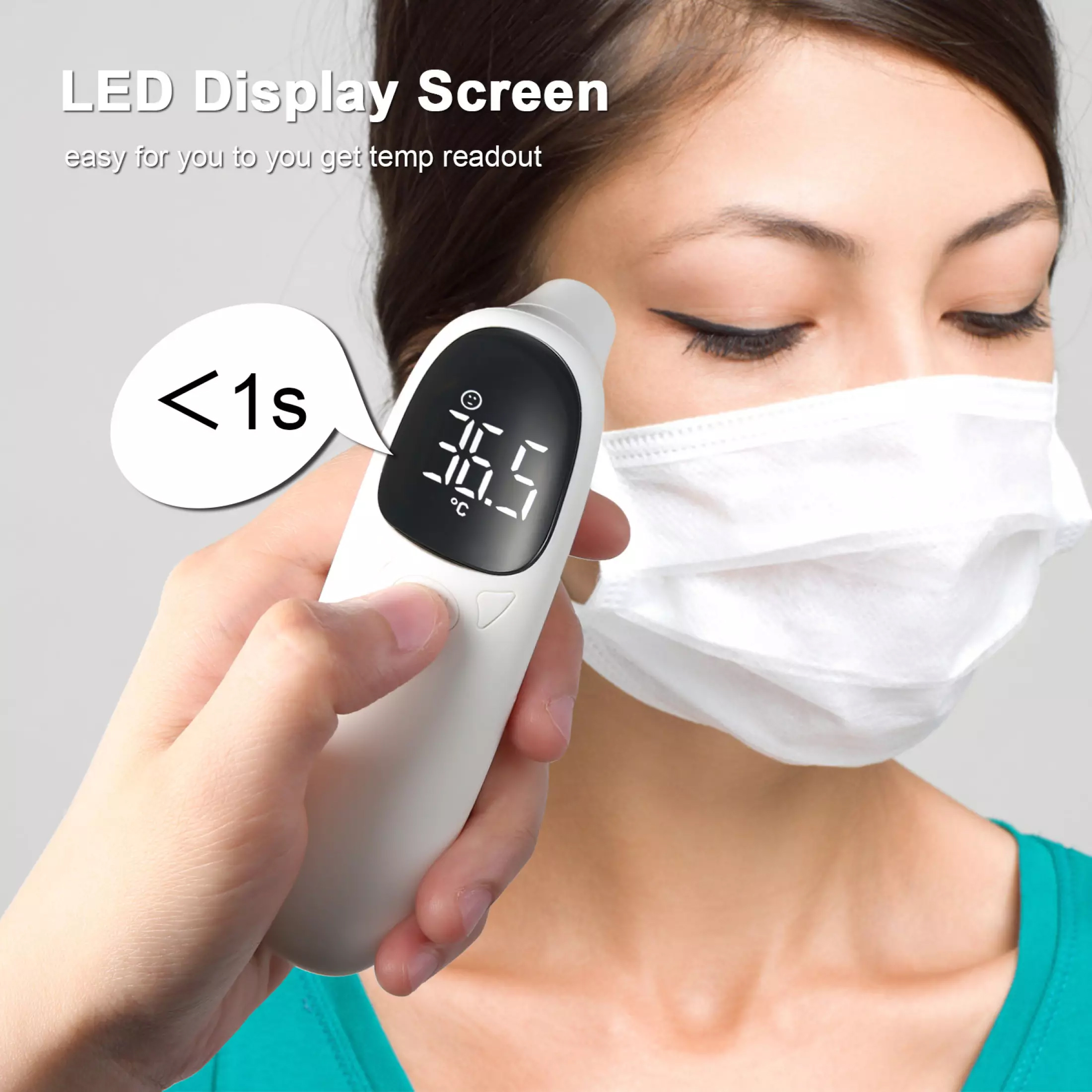 Nhiệt Kế Hồng Ngoại Thông Minh Hiển Thị Kỹ Thuật Số Chính Xác Nhanh Chóng Tặng Kèm 2 Pin