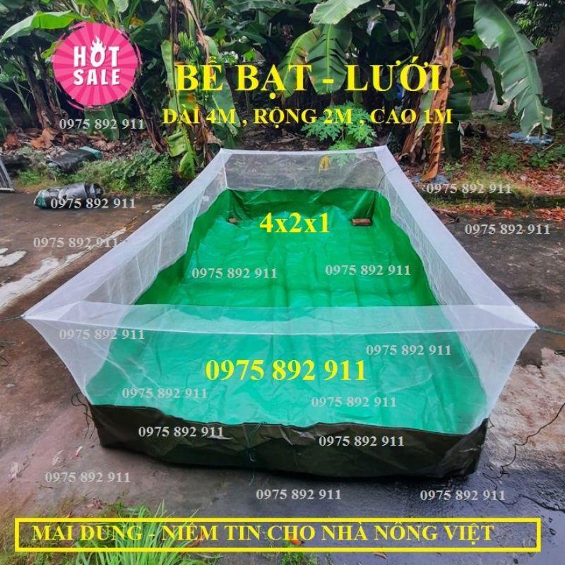 Bể bạt lưới nuôi ốc ếch cá