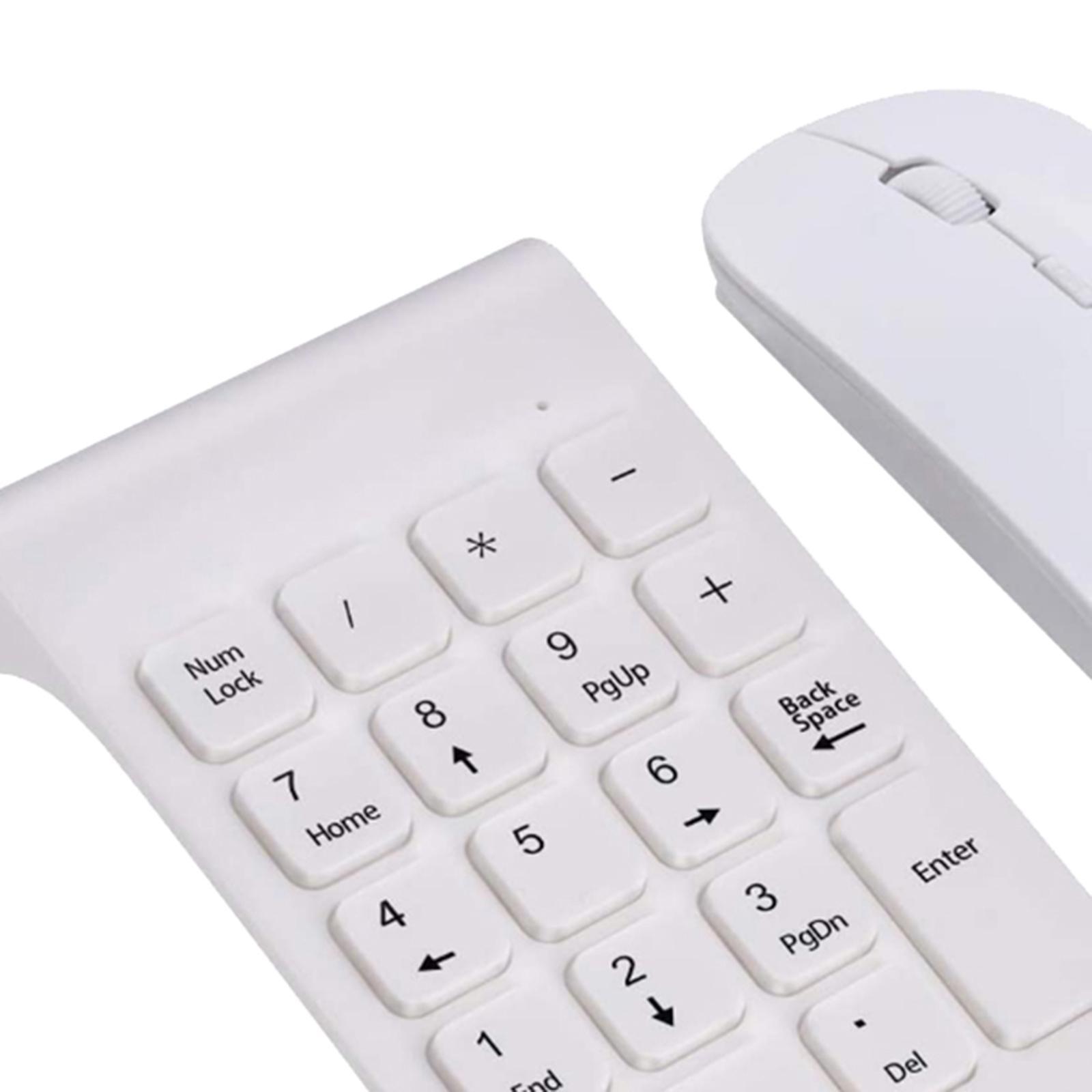 2.4G Keyboard USB Keyboard w/ Mouse for Laptop Desktop White