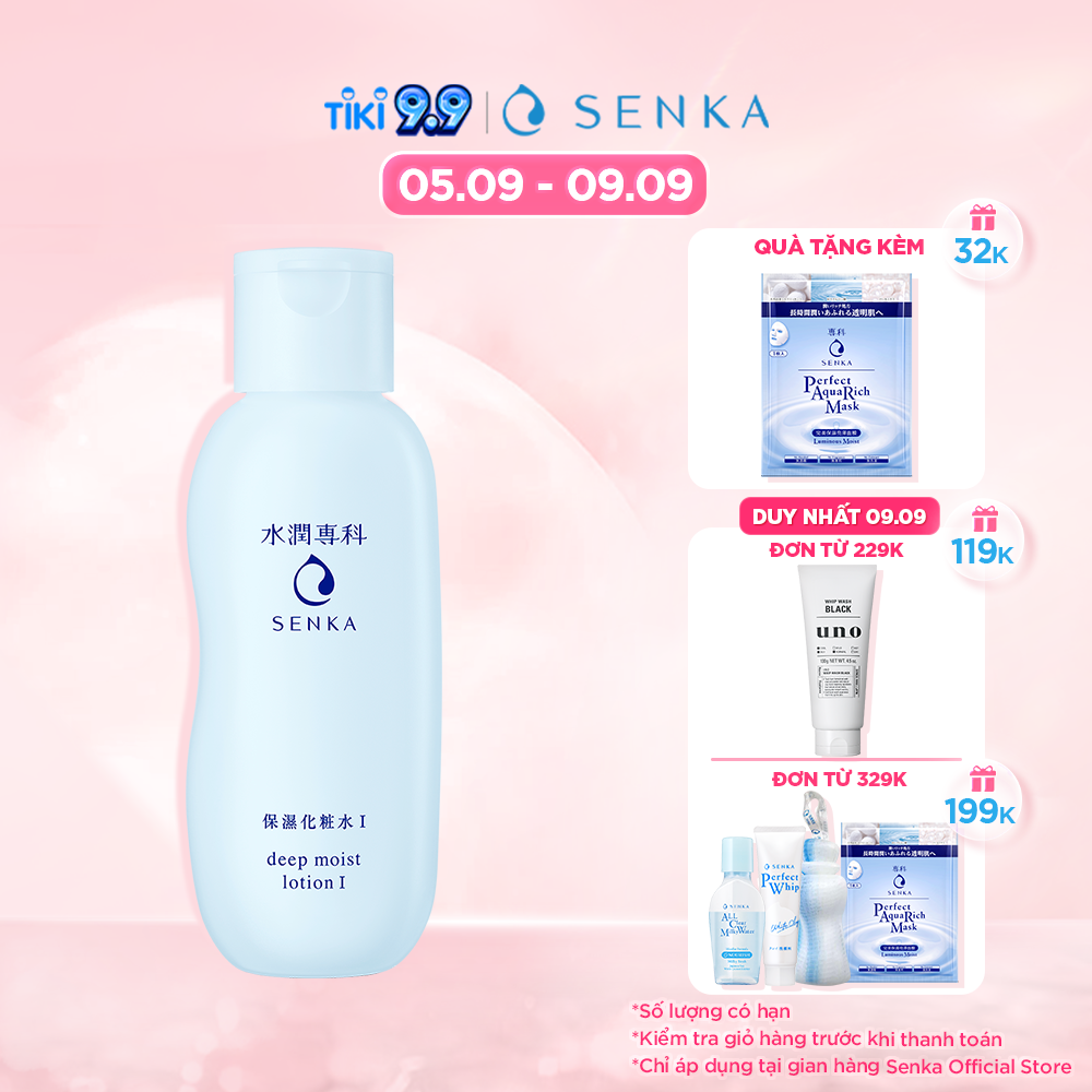 [HOT DEAL] Nước Dưỡng Trắng &amp; Làm mềm da Không Cồn SENKA AQUA BRIGHT LOTION 200ml