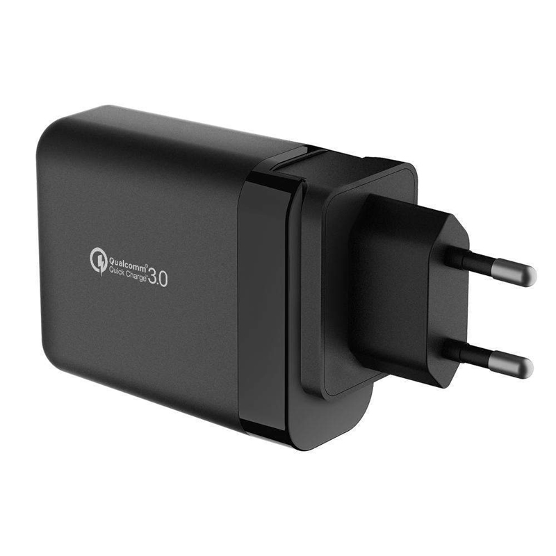 Sạc JCPAL 3 cổng Travel Multiport với Quick Charge 3.0 - Black - Hàng chính hãng