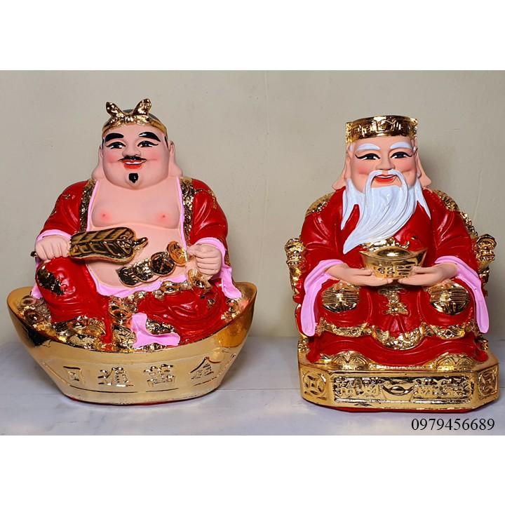 Tượng Thần Tài Thổ Địa nhựa màu đỏ cao 15.3cm