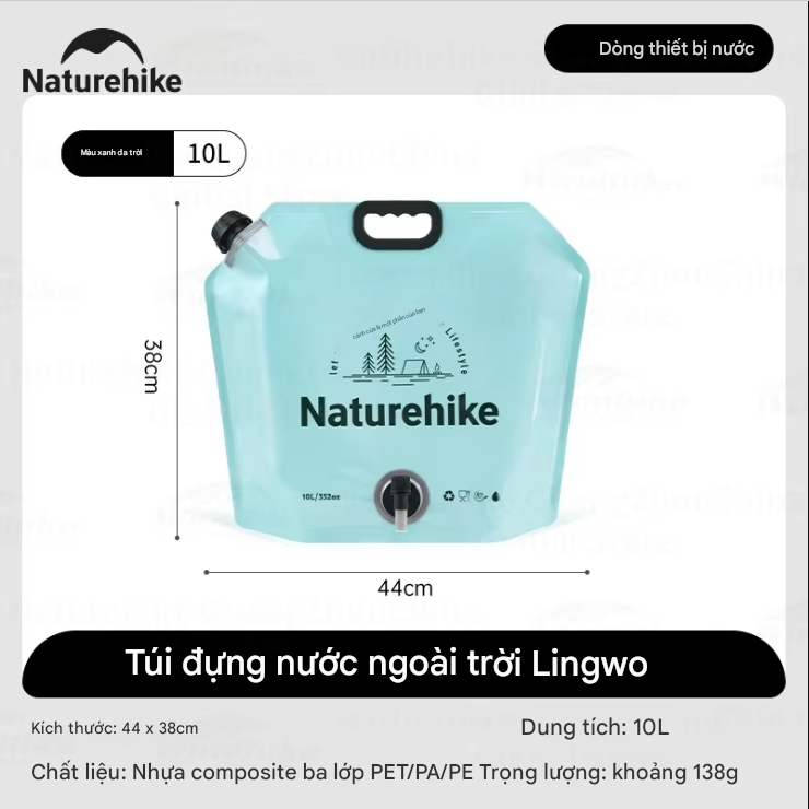 Túi Đựng Nước Dã Ngoại Có Vòi Xếp Gọn Naturehike CNK2450CF027- Dung Tích 10L