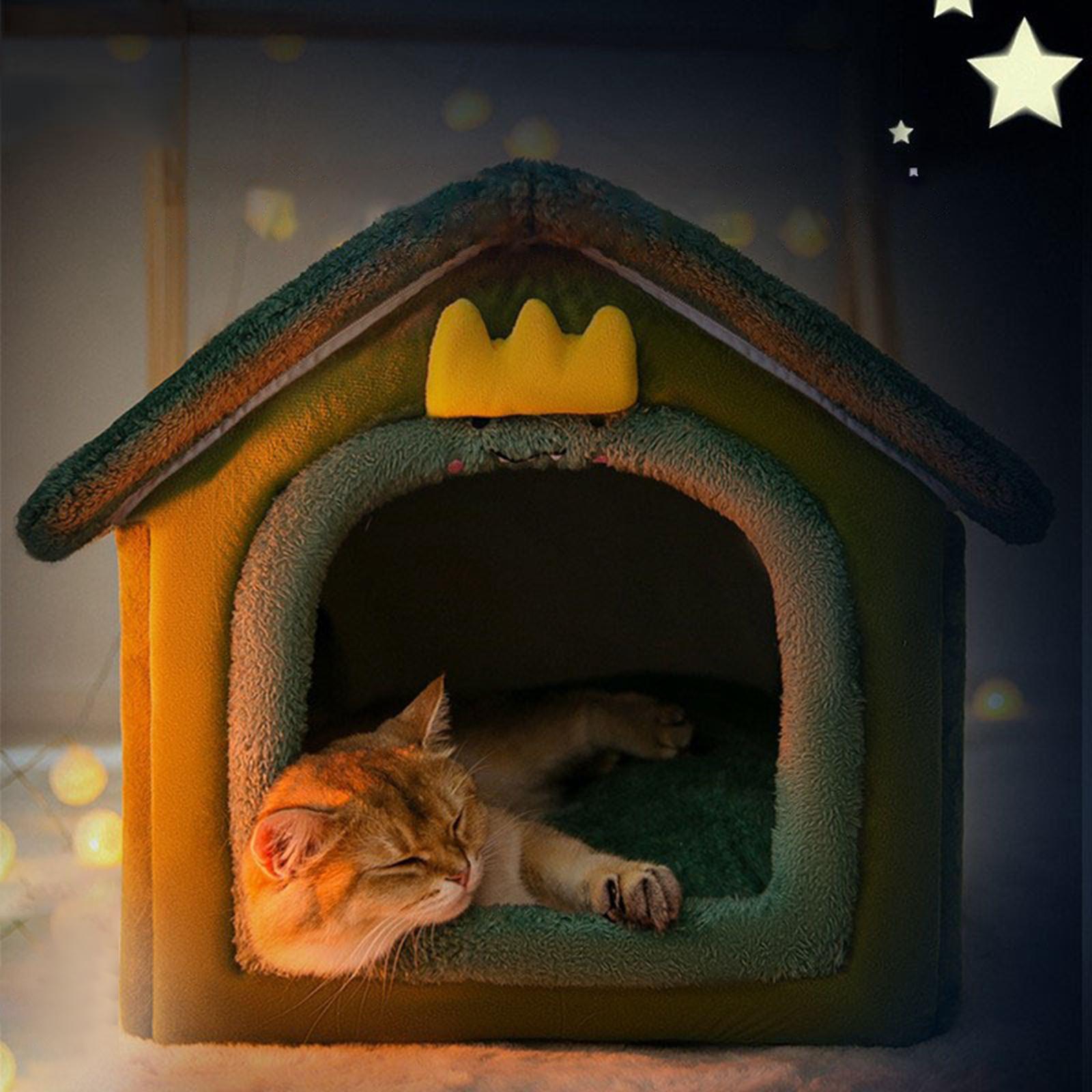 Cats Bed Sleeping House Cave Winter Non Slip Indoor Cats Kennel Washable