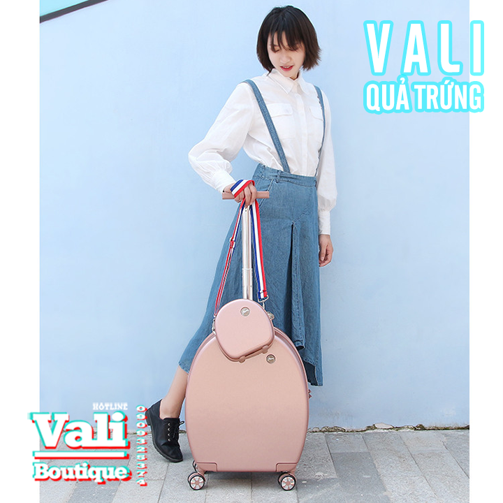 Combo Vali quả trứng size 20 + túi đeo chéo size 10 - Nhiều màu