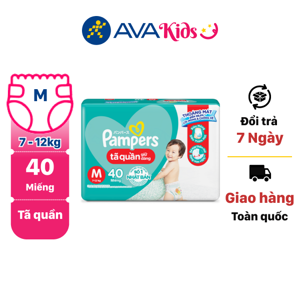 Tã quần giữ dáng Pampers size M 40 miếng (cho bé 7 - 12kg)