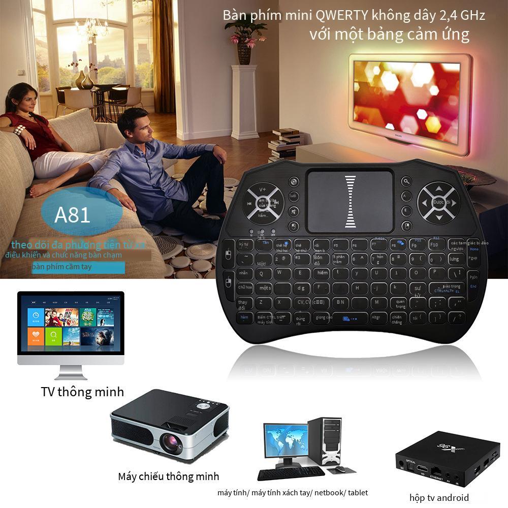 Phong cách mới nhất A81 bàn phím có đèn nền Chuột không dây 2.4G điều khiển từ xa thông minh bàn phím mini bàn phím mini
