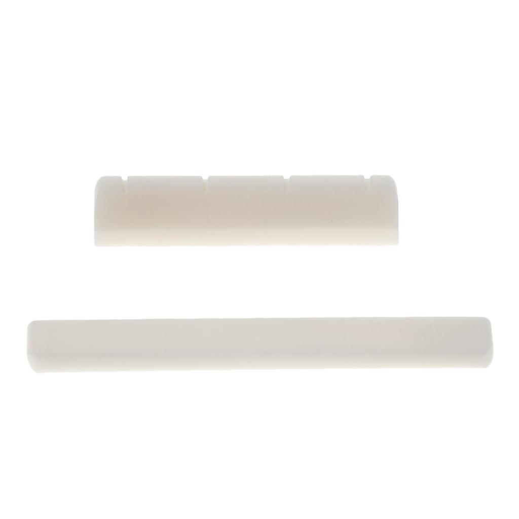 4X Bone Saddle Nut Slotted for Ukulele Guitar