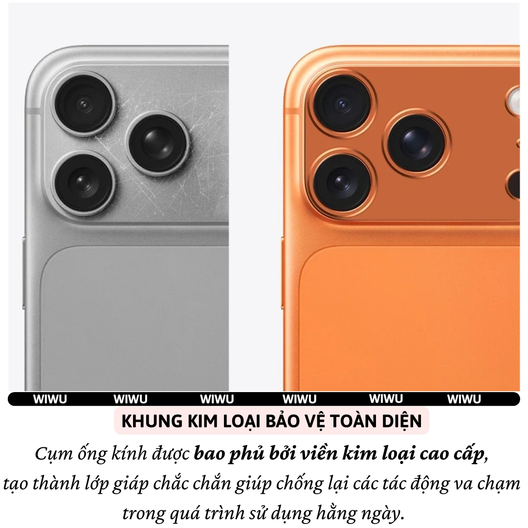 Kính Cường Lực Camera Full Viền TitanGuard cho iPhone 17 Pro Max / iPhone 17 Pro hiệu WIWU Armor Deck AR Chống loa Chống trầy, độ cứng 9H+, Siêu nét 8K, Chất liệu nhôm hàng không, Không làm giảm chất lượng ảnh - Hàng nhập khẩu