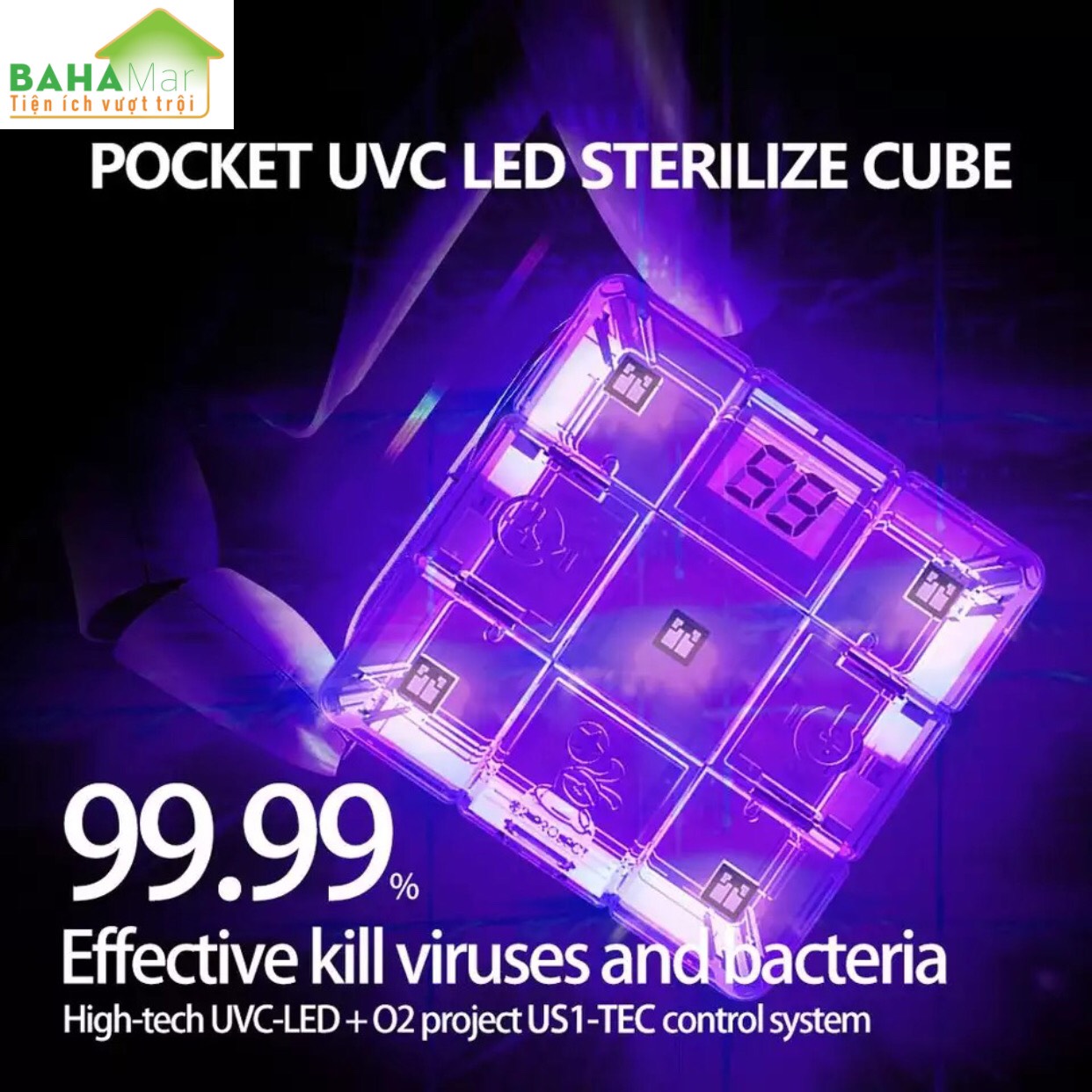 HỘP KHỬ TRÙNG ĐA NĂNG DIỆT KHUẨN UVC LED CẦM TAY - MÁY TIỆT TRÙNG BỎ TÚI &quot;BAHAMAR&quot; Sử dụng tia cực tím khử khuẩn đồ dùng hàng ngày, Nhỏ gọn bỏ túi và hiệu quả sử dụng cao