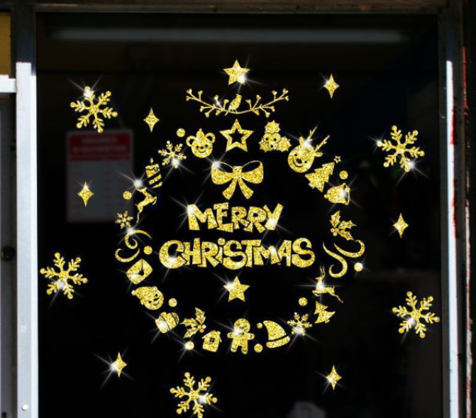 Decal trang trí Noel - Vòng Tròn chữ lớn mã 02
