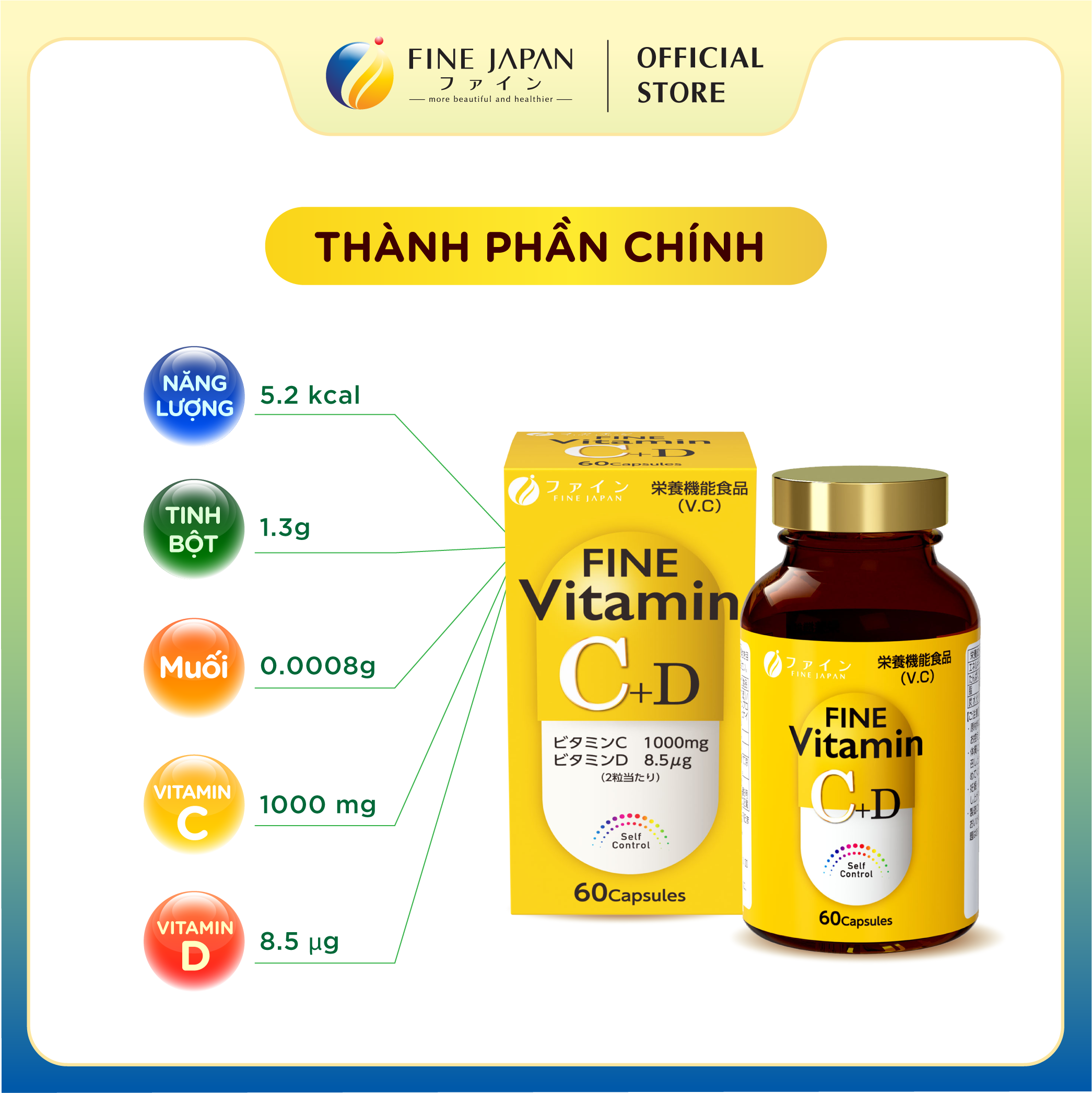 VIÊN UỐNG BỔ SUNG VITAMIN C + D HỘP 60 VIÊN