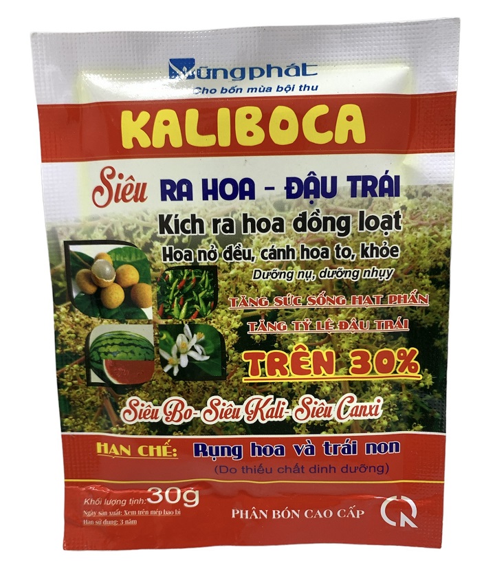 Phân Bón Cao Cấp Siêu Ra Hoa - Đậu Trái - Kích Hoa Đồng Loạt KALIBOCA - Gói 30Gr