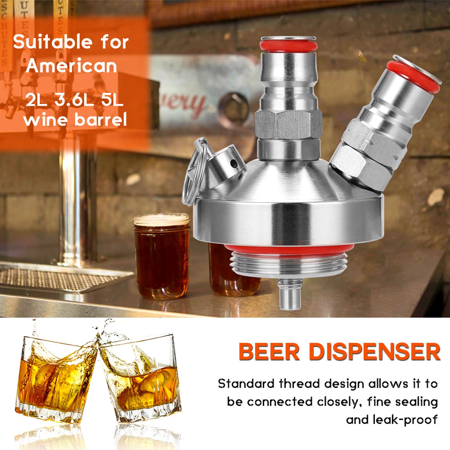 Mini Beer Keg 304 Stainless Steel Ball Lock Wine Tap Dispenser for 3.6L/5L/10L Homebrew Beer Tool