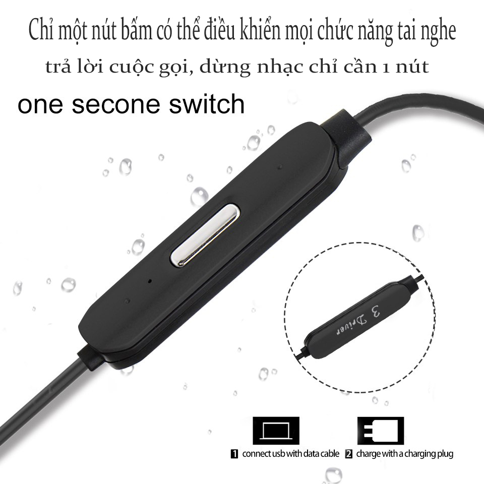 Tai nghe thể thao bluetooth 5.0 chơi nhạc hi res với 6 màng loa DM-QL9