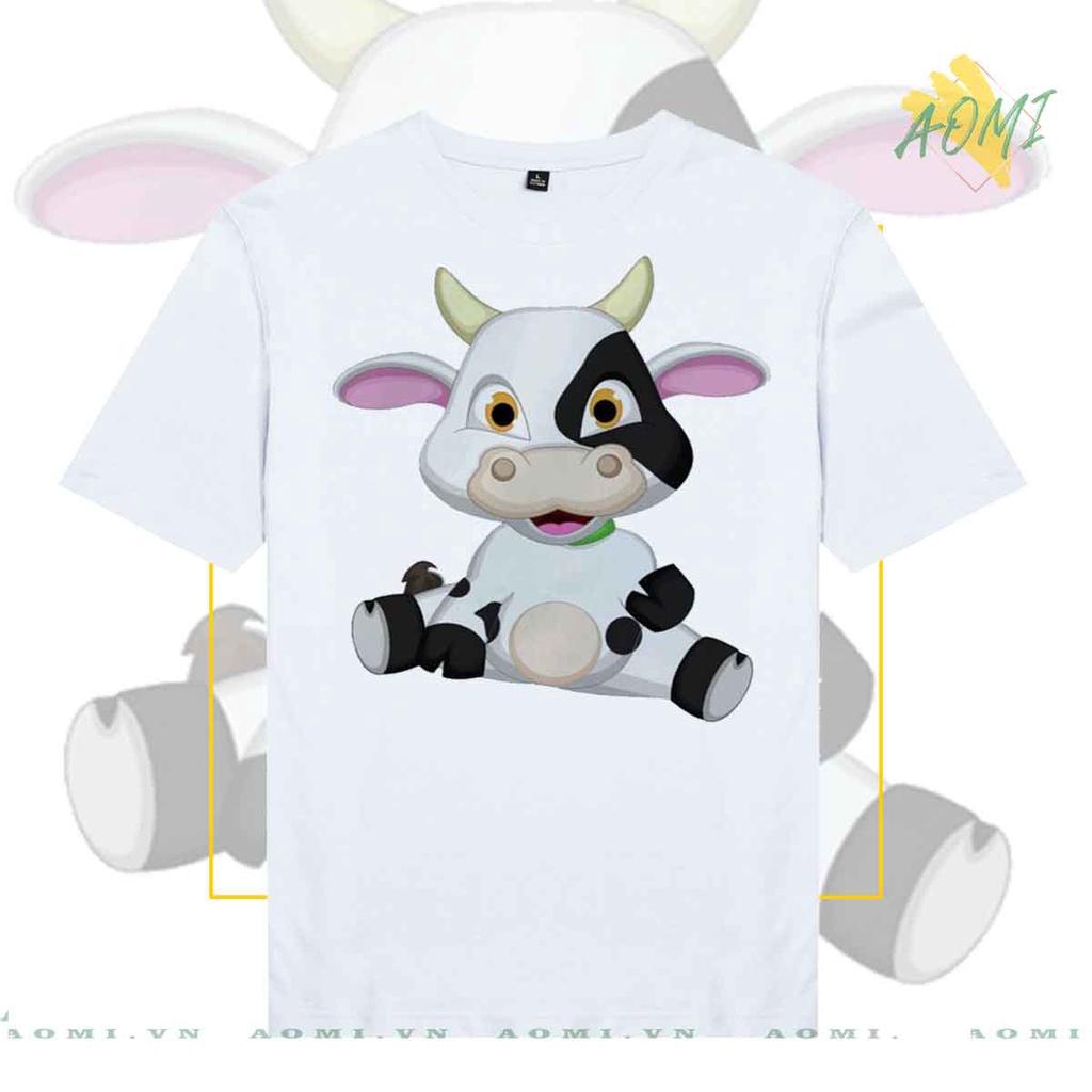 ÁO THUN bò sữa milk UNISEX PHÔNG TRẮNG TAY NGẮN NAM NỮ GIA ĐÌNH CẶP ĐÔI SIZE TRẺ EM BÉ TRAI GÁI AOMIVN