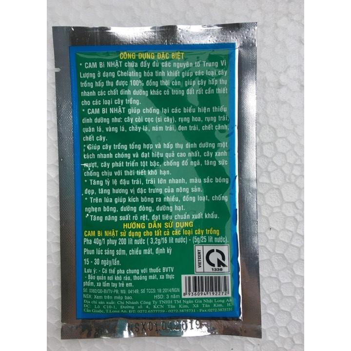 Phân bón lá trung vi lượng CAM BI NHẬT siêu tăng trưởng bổ sung đầy đủ dinh dưỡng cho cây trồng - gói 40g
