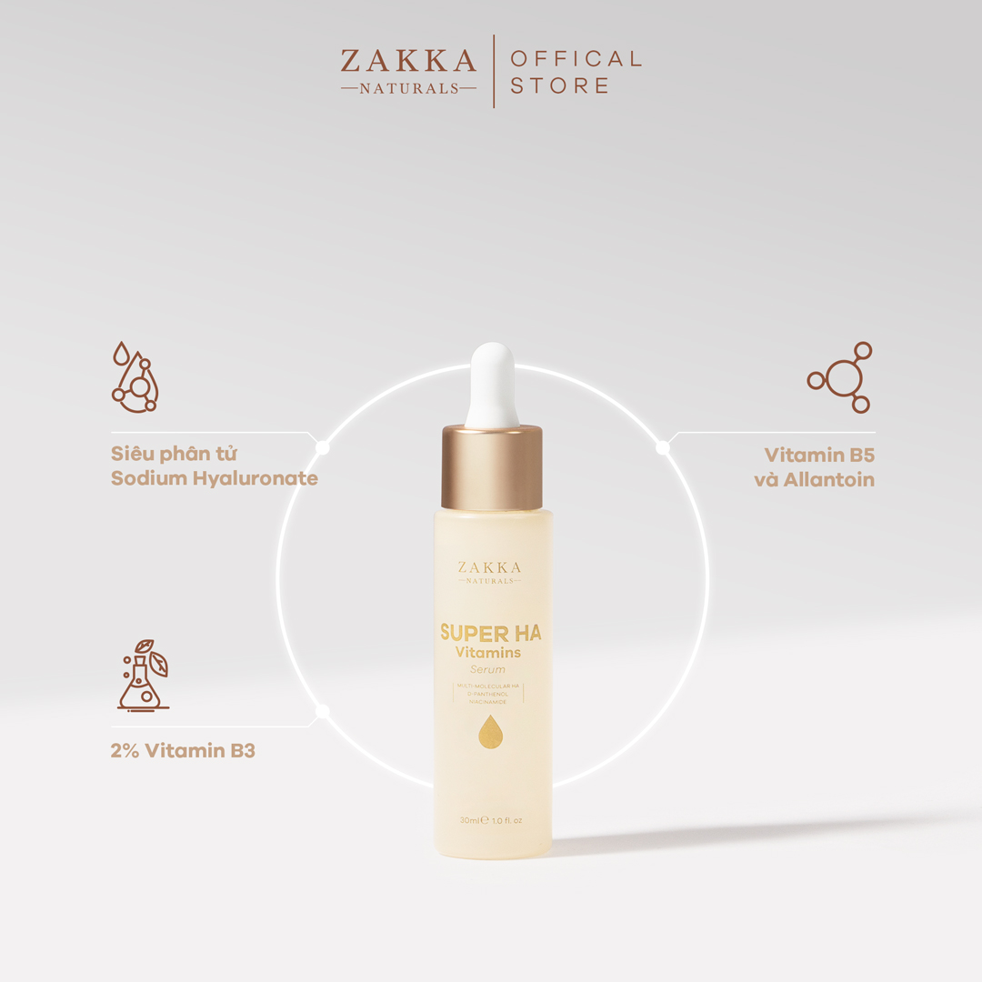 Hình ảnh Tinh chất (Serum) Cấp Nước Phục Hồi Da - Super Hyaluronic Serum 30ml - Zakka Naturals