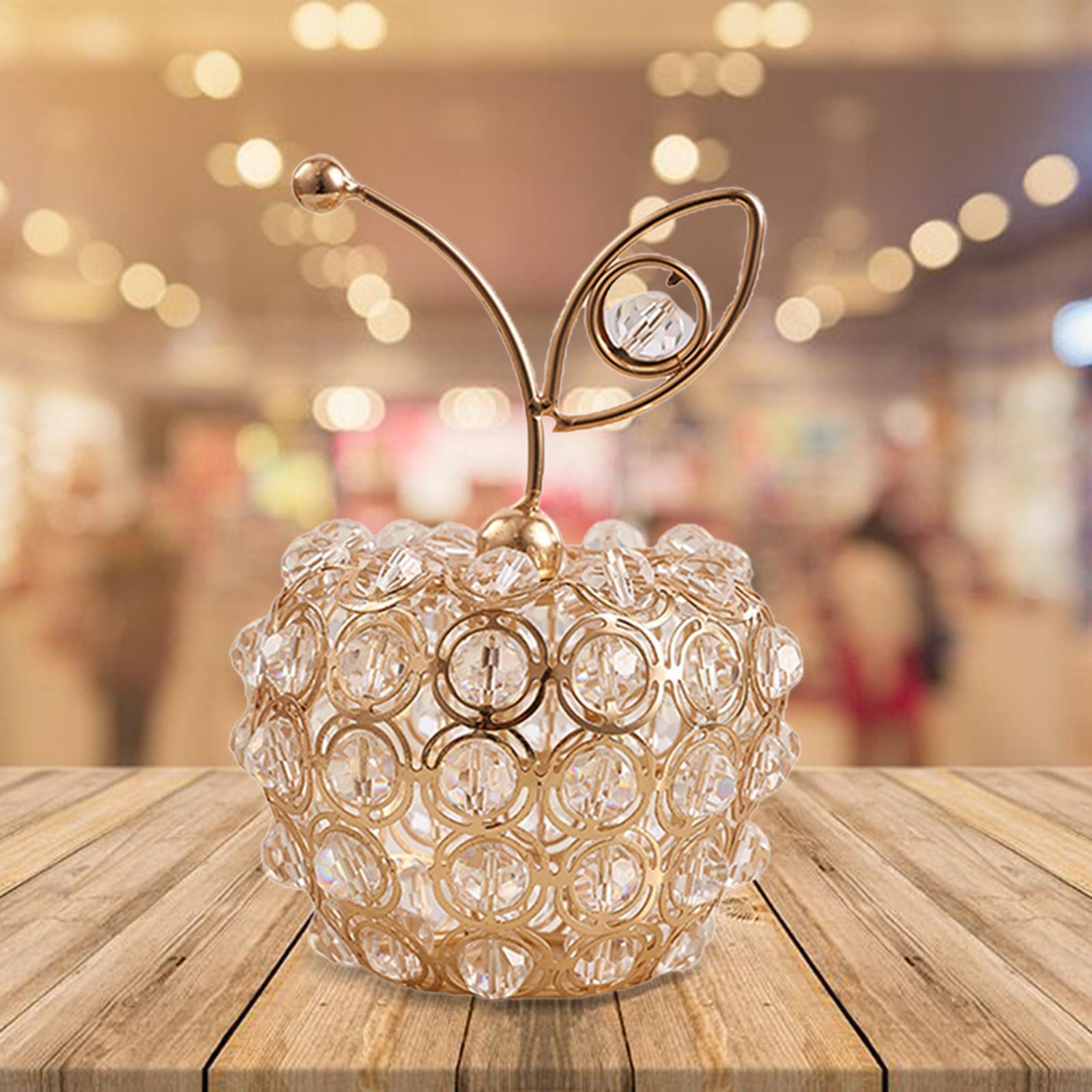 3pcs Nordic Crystal Fruit Statue Ornaments Figurine Home Office Decor