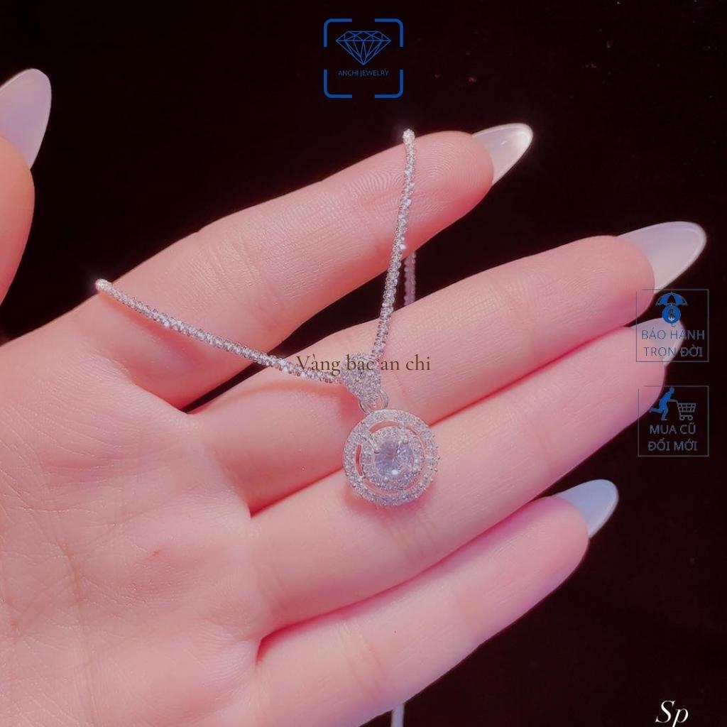 Dây chuyền vòng cổ bạc nữ mặt hình cá heo đính đá thời trang, trang sức Anchi jewelry