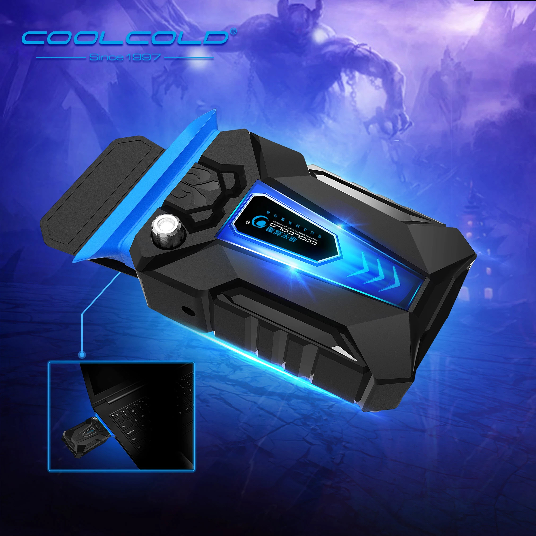 Quạt Hút Tản Nhiệt Laptop Chuyên Dụng Cao Cấp Cho Game Thủ CoolCold K27 Cắm Cổng USB - Kèm Bàn Di Chuột - Hàng Chính Hãng)