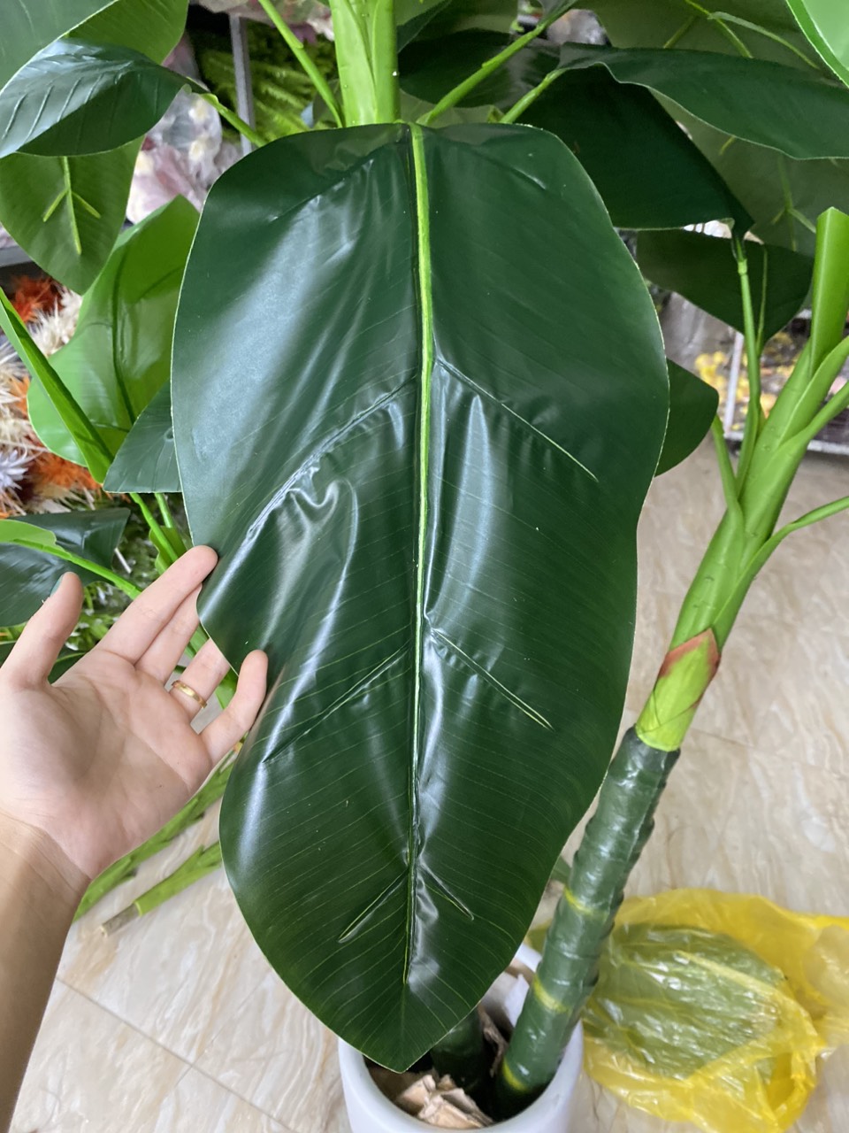 Combo 3 Cây chuối cảnh 3 thân cao 1,9m cao cấp decor cực sịn bền đẹp- Cây giả