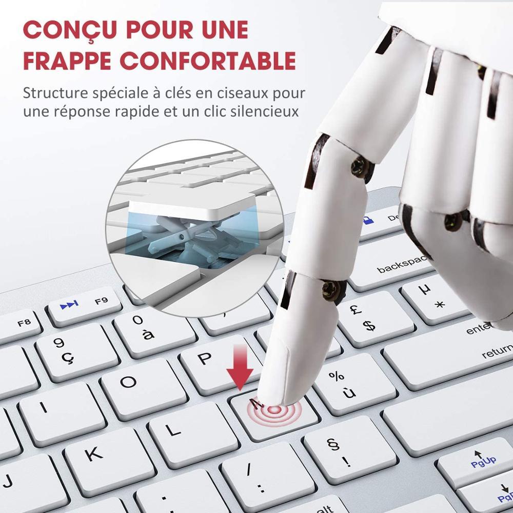 Pháp Nhân Vật Bluetooth Đèn Bàn Phím Di Động Slim Không Dây Bàn Phím Clavier Cho iPad iPhone IOS Android Windows Smart Tivi
