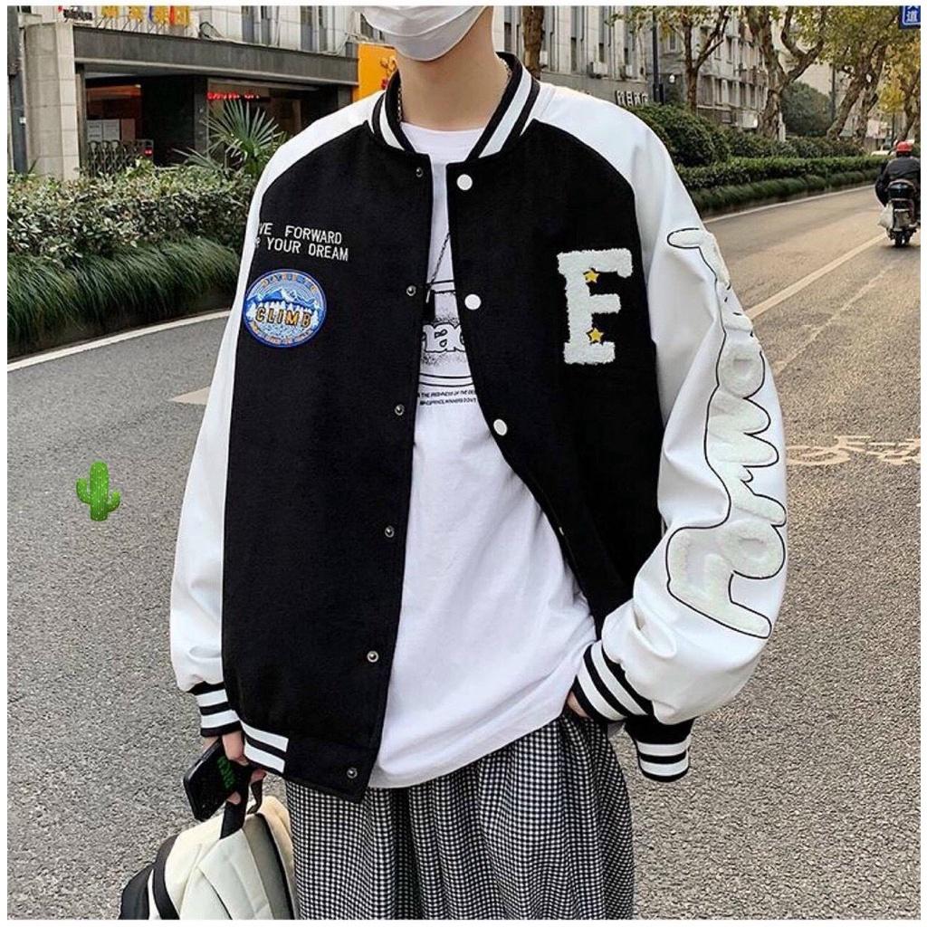 Áo Khoác Bomber Varsity Jacket in chữ F ClimB Chất Nỉ Mịn Đẹp Form Unisex Nam Nữ