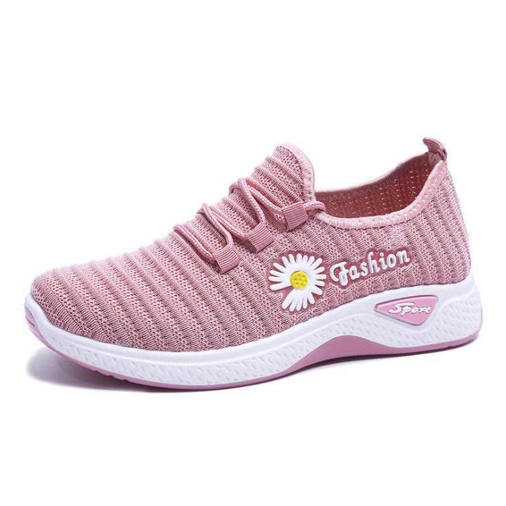 Giày sneaker thể thao nữ đế độn 5cm thời trang hàn quốc thêu bông cúc 000138