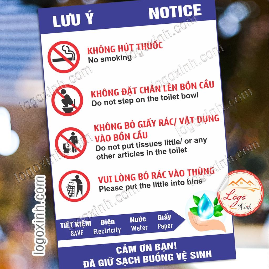 Tem Sticker Decal Quy Tắc Sử Dụng Nhà Vệ Sinh, Nội Quy Toilet Khổ Dọc, Yêu Cầu Sử Dụng Nhà Vệ Sinh Đúng Cách