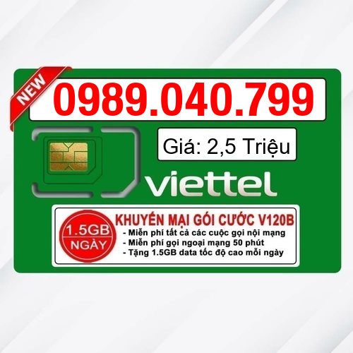 Sim Viettel số đẹp - Hàng chính hãng - 0989.040.799