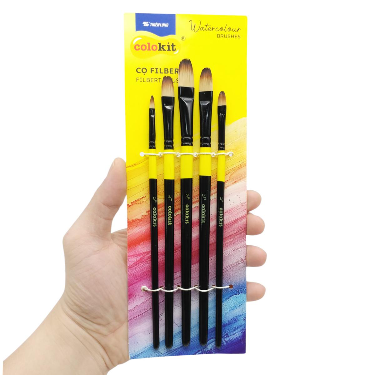 Bộ 5 Cọ Vẽ Màu Nước Đầu Filbert - Colokit BRW-C005