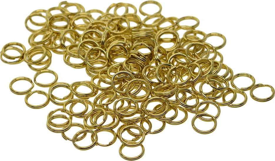 100 Chia Vòng Chìa Khóa Đồng Thau 10mm Móc Khóa Vòng Vòng Vòng Nhẫn Phát Hiện