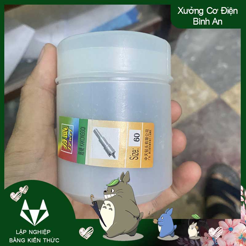 Vét lỗ tròn phi 60mm khoét thạch cao đầu hợp kim thép gió màu xám vét lỗ tròn cho gỗ
