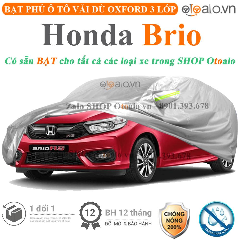 Bạt che phủ xe ô tô Honda Brio vải dù 3 lớp CAO CẤP BPXOT - OTOALO