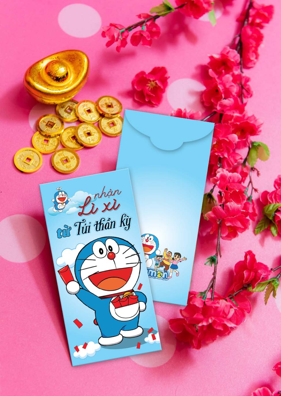 Bao Lì Xì Tết 2024 Giáp Thìn DORAEMON GẤU DÂU Được Chọn Mẫu, Bao Lì Xì Cute Cho Bé