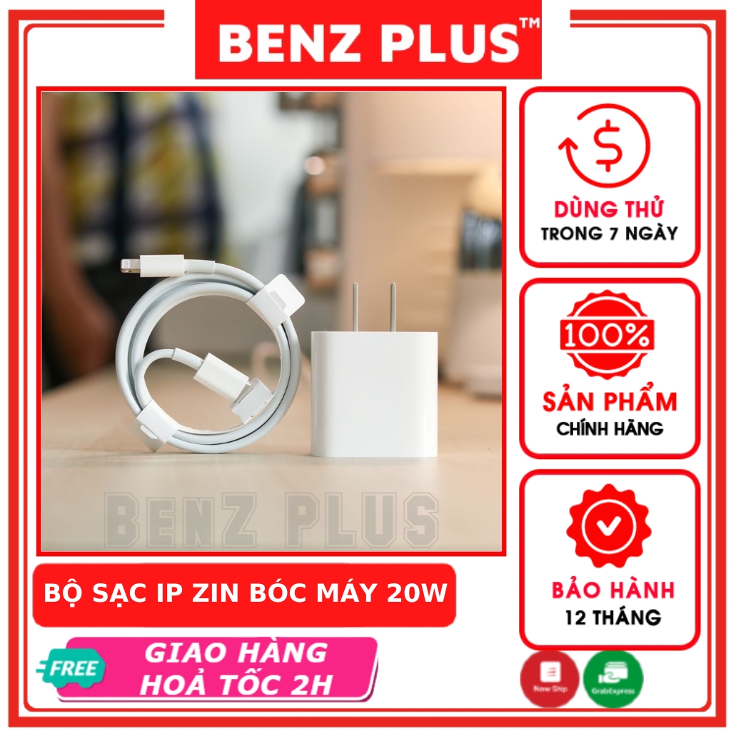 Bộ sạc nhanh 20W ZlN BÓC MÁY PD 3.0 cho máy táo khuyết và máy tính bảng bảo hành 12 tháng