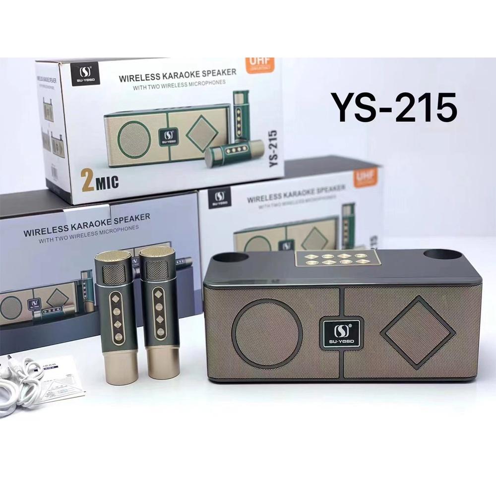 Loa Karaoke Bluetooth YS-215 Kèm Hai Micro Không Dây Âm Thanh Lớn Hát Hay