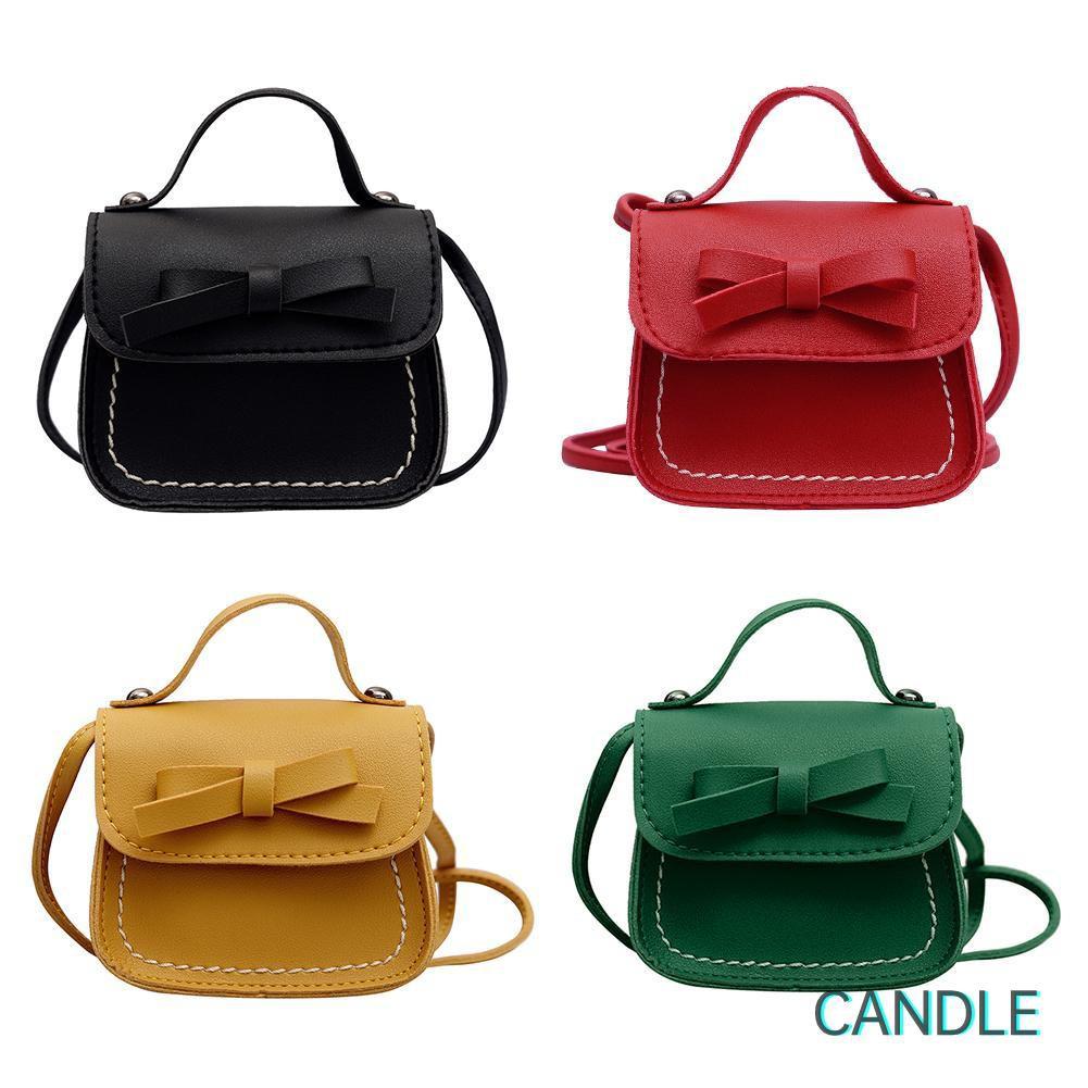 Túi Đeo Chéo Da Pu Phối Nơ Xinh Xắn Cho Bé Gái