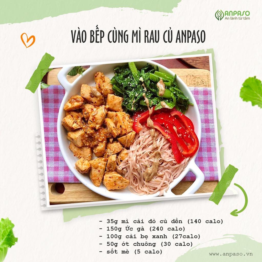 Mì Ăn Dặm Cho Bé Củ Cải Đỏ Và Củ Dền ANPASO Hữu Cơ Organic bổ sung chất xơ cải thiện táo bón 120g