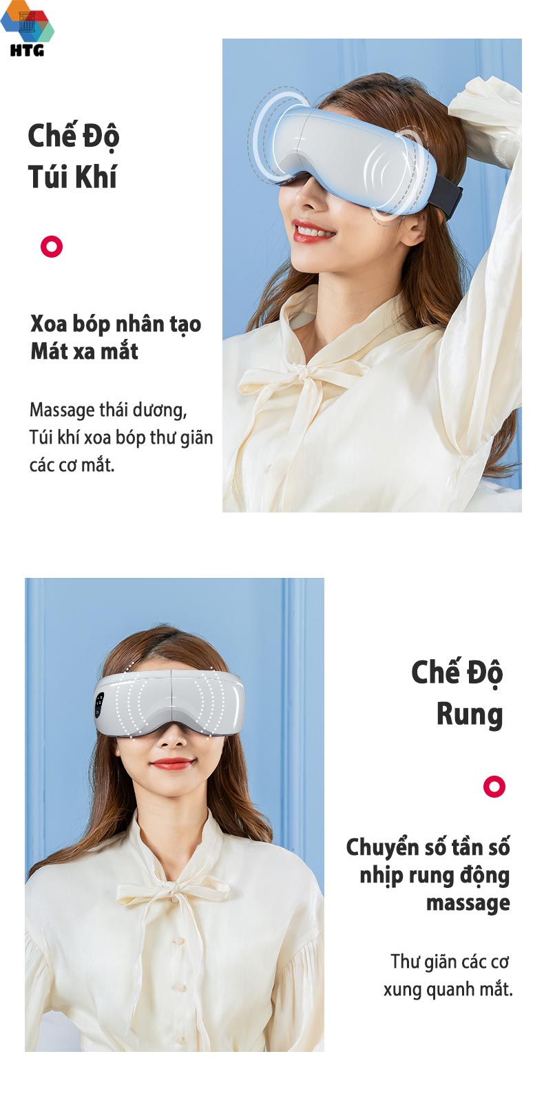 Máy massage mắt Leerkang LEK-H8 Với 8 Chế Độ Độc Lập, Xoa Bóp Và Rung Cùng Bluetooth Phát Nhạc, Mát Xa Nóng Nhiệt Lưu Thông, Hàng Chính Hãng