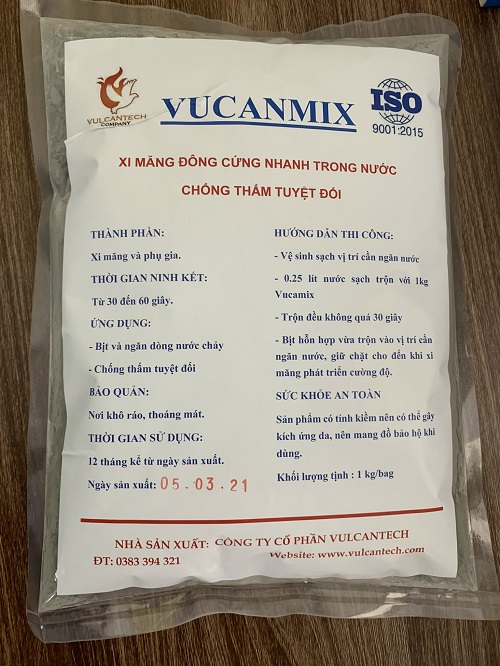 Xi măng đông cứng nhanh trong nước - Chống thấm tốt