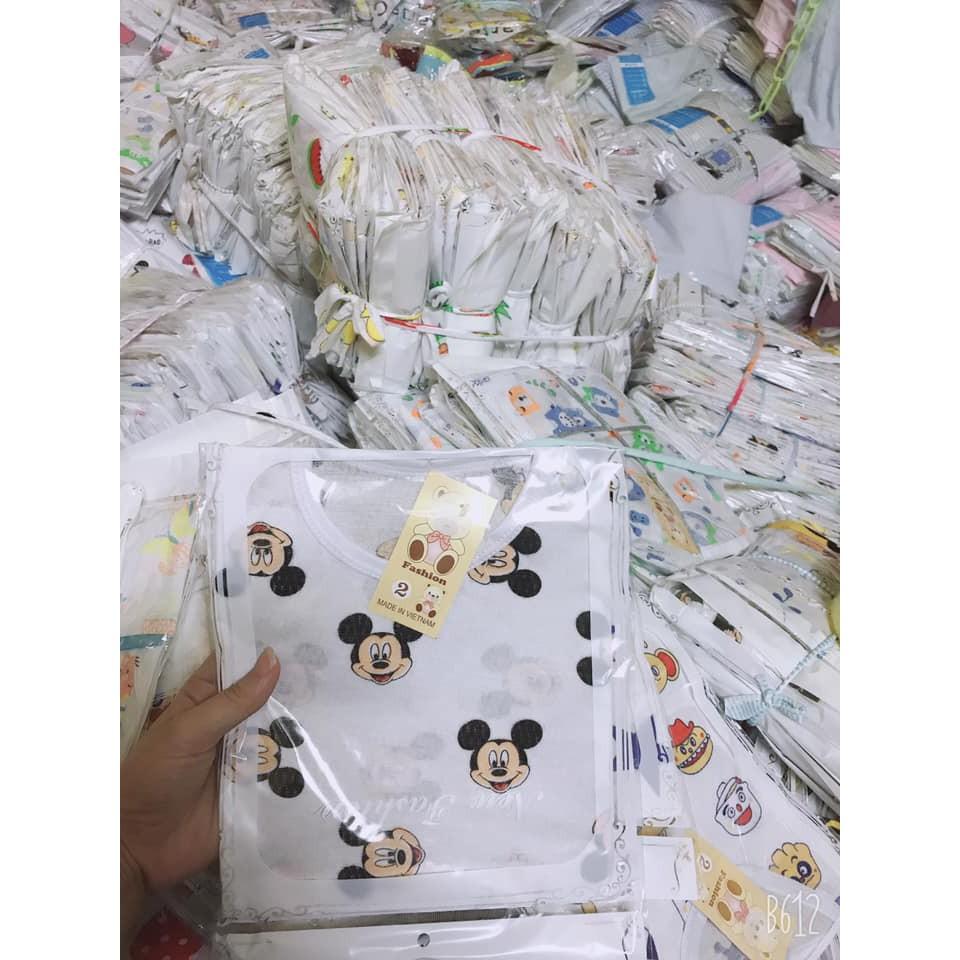 Bộ cotton thông hơi cho bé sơ sinh đến 15kg
