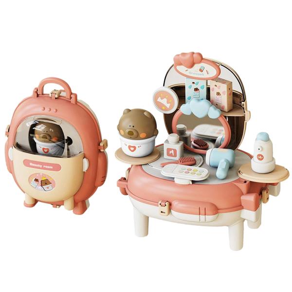 Đồ Chơi Ba Lô Trang Điểm Gấu Xinh Xắn - Bear Magic Backpack Dressing - Toys&amp;Joys HY-22 (21 Chi Tiết)