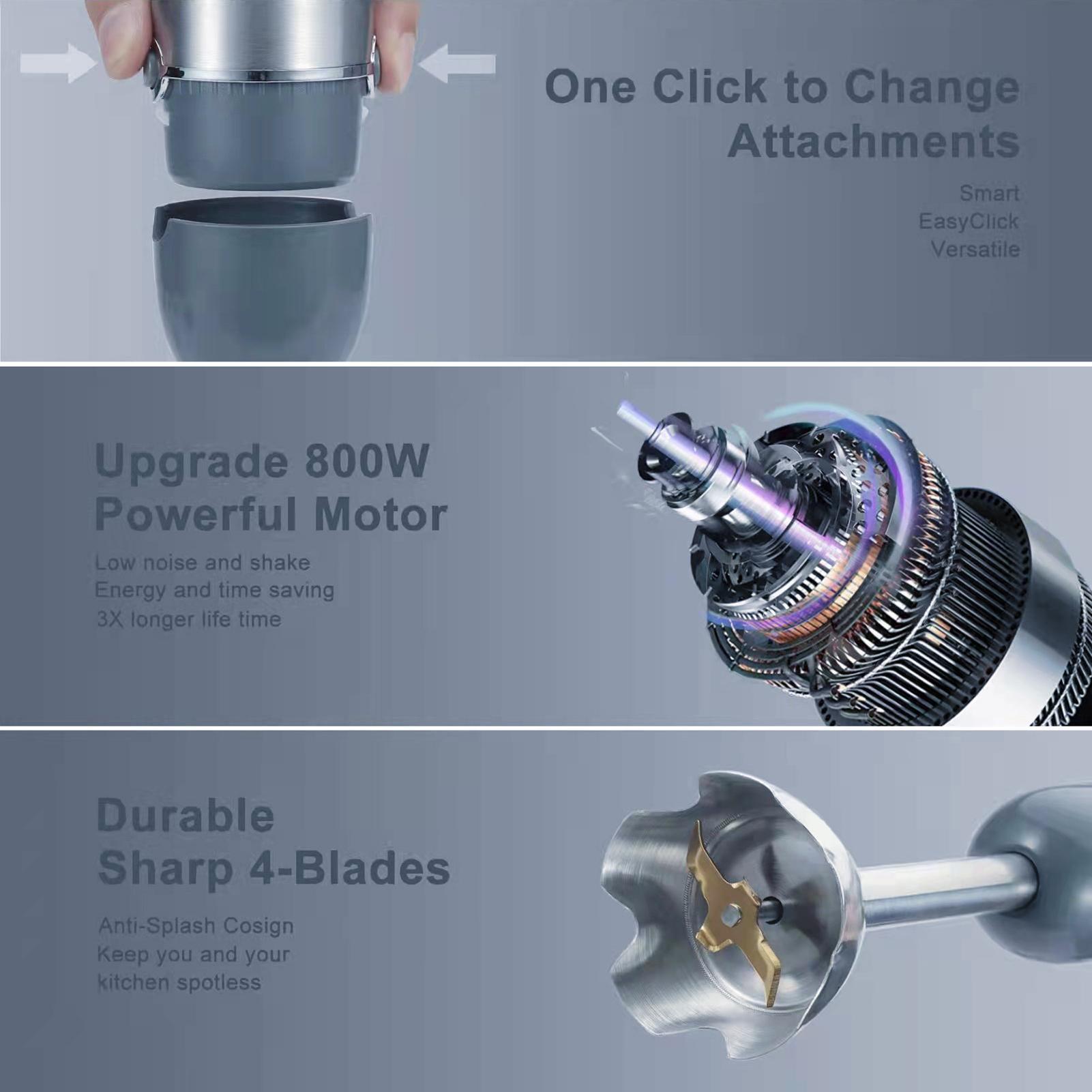 Máy Xay Sinh Tố Xay Thịt Đa Năng Cầm Tay 5 Trong 1 Dung Tích 500-600Ml